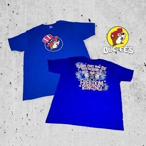 BUC-EE’S Unisex Patriotic Freedom Ringing T-shirt‎ Blue L